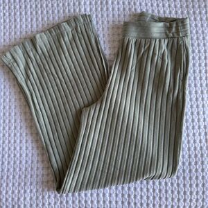 Ribbed Green High Waisted Lounge Pants
